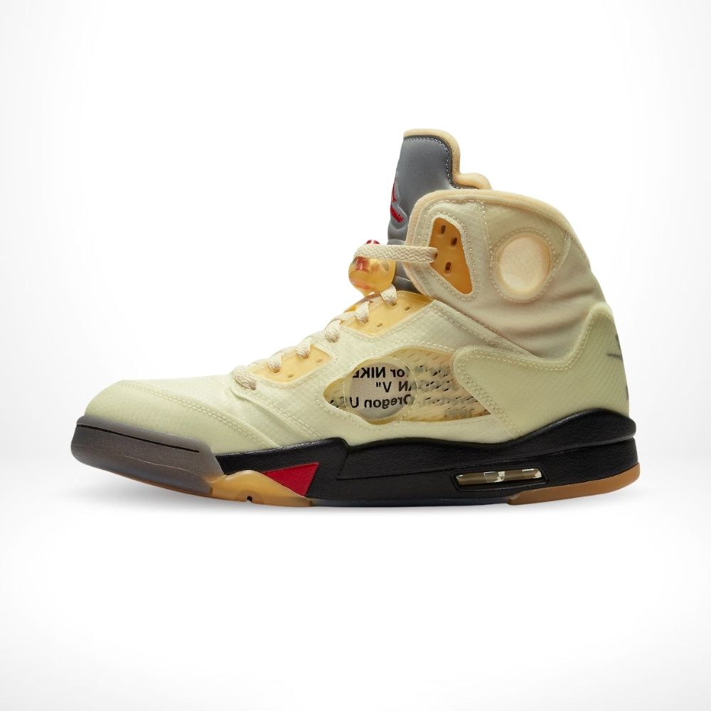 Air Jordan 5 Retro X Off-White in Sail - product image from the listing.