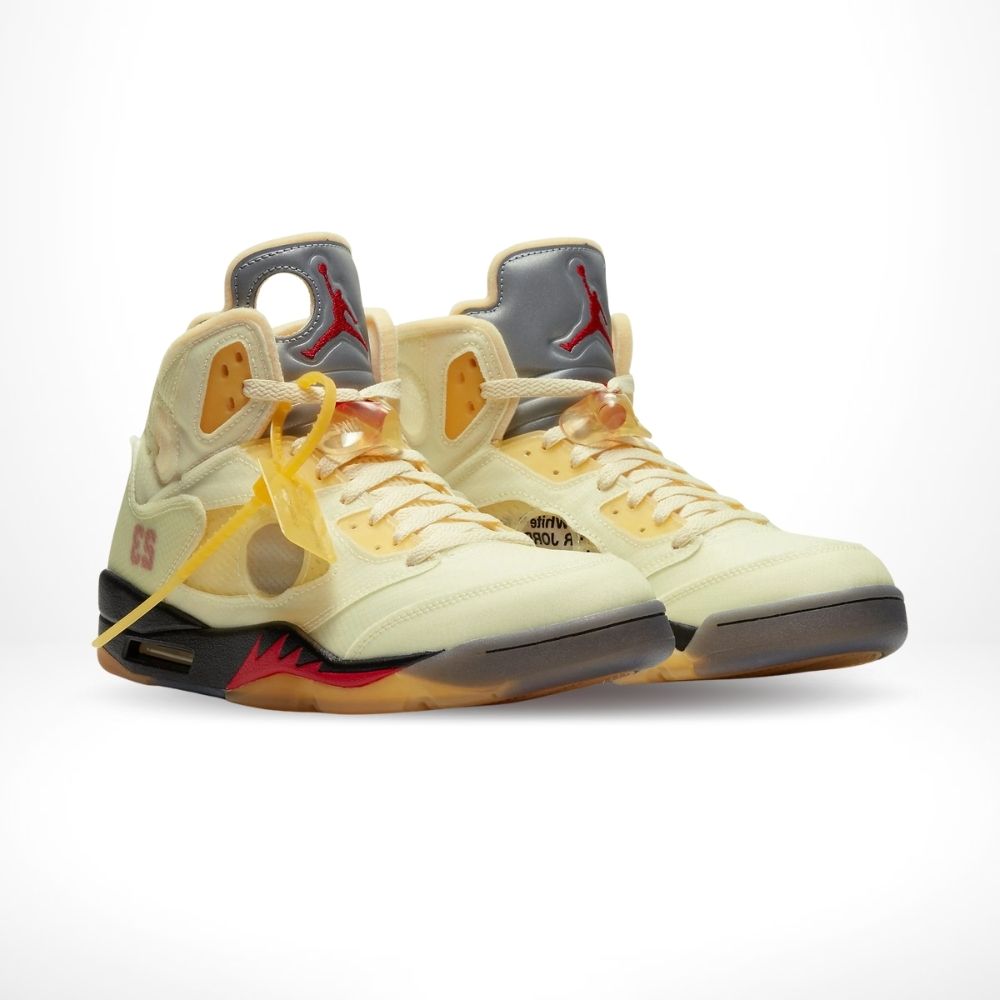 Air Jordan 5 Retro X Off-White in Sail - product image from the listing.
