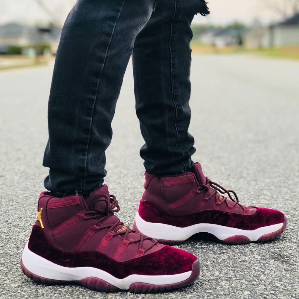 Air Jordan 11 Retro Heiress Velvet in White - product image from the listing.