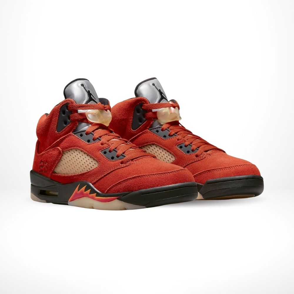 Air Jordan 5 Retro Mars For Her Martian Sunrise Black Fire in Red - product image from the listing.