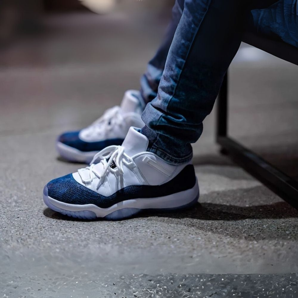 Navy Snakeskin LE - Air Jordan 11 Retro Low - product image from the listing.