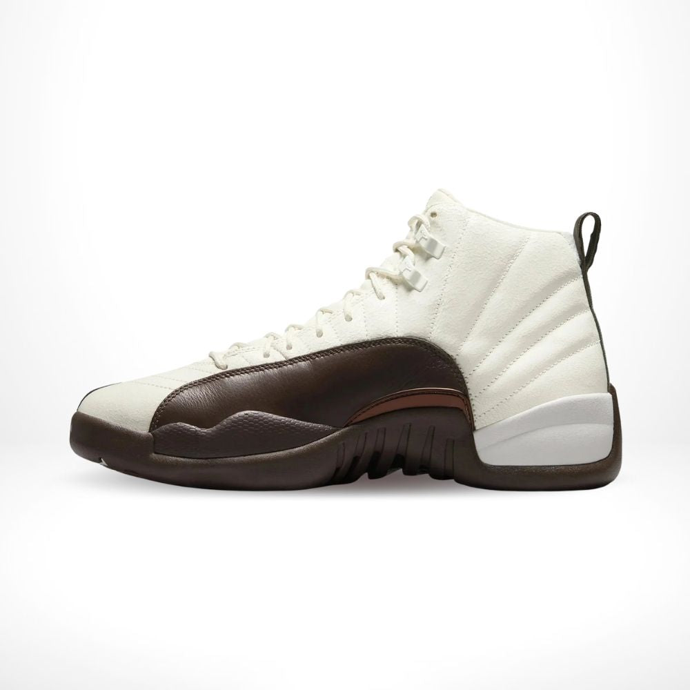 Air Jordan 12 x SoleFly Cafecito Baroque in Brown White - product image from the listing.