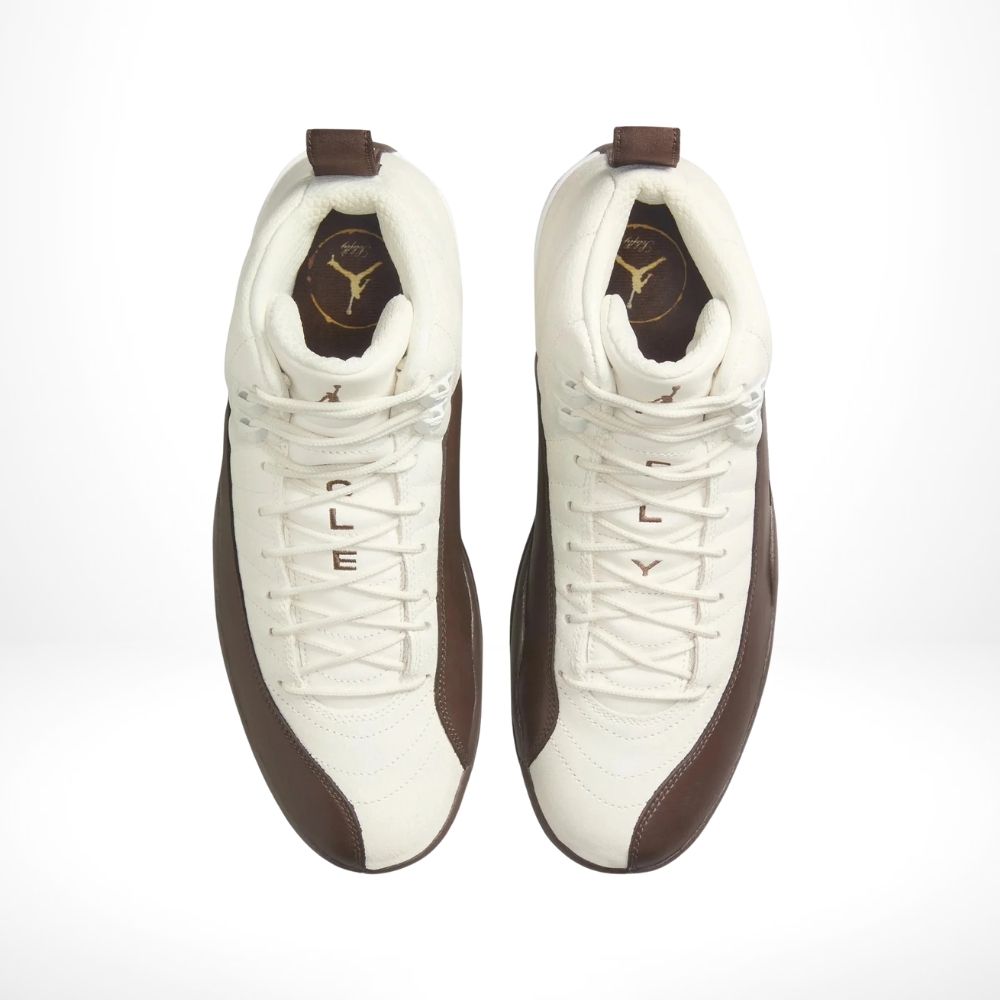 Air Jordan 12 x SoleFly Cafecito Baroque in Brown White - product image from the listing.