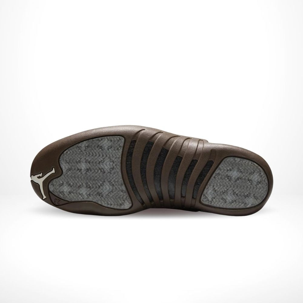 Air Jordan 12 x SoleFly Cafecito Baroque in Brown White - product image from the listing.