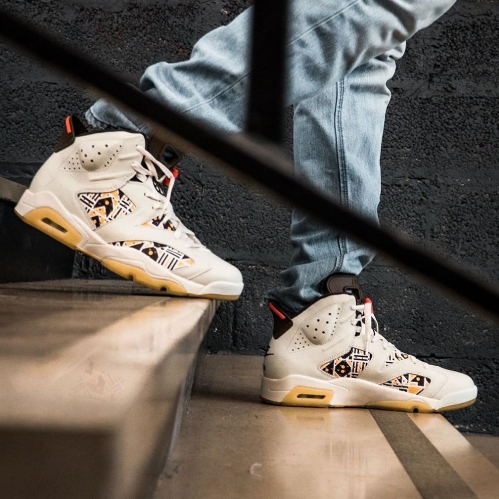 Air Jordan 6 Retro Quai 54 Sail Baroque in Brown - product image from the listing.