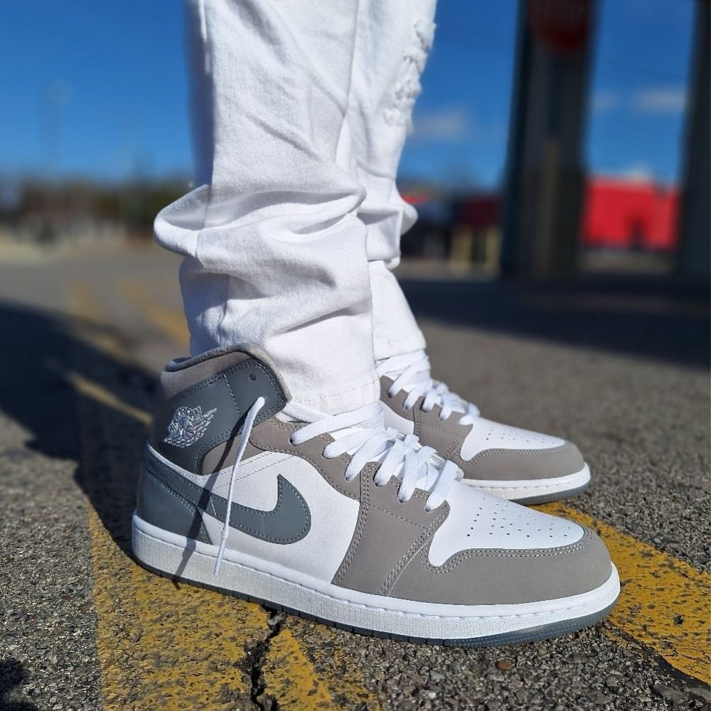 Cool Grey White SE - Air Jordan 1 Mid - product image from the listing.