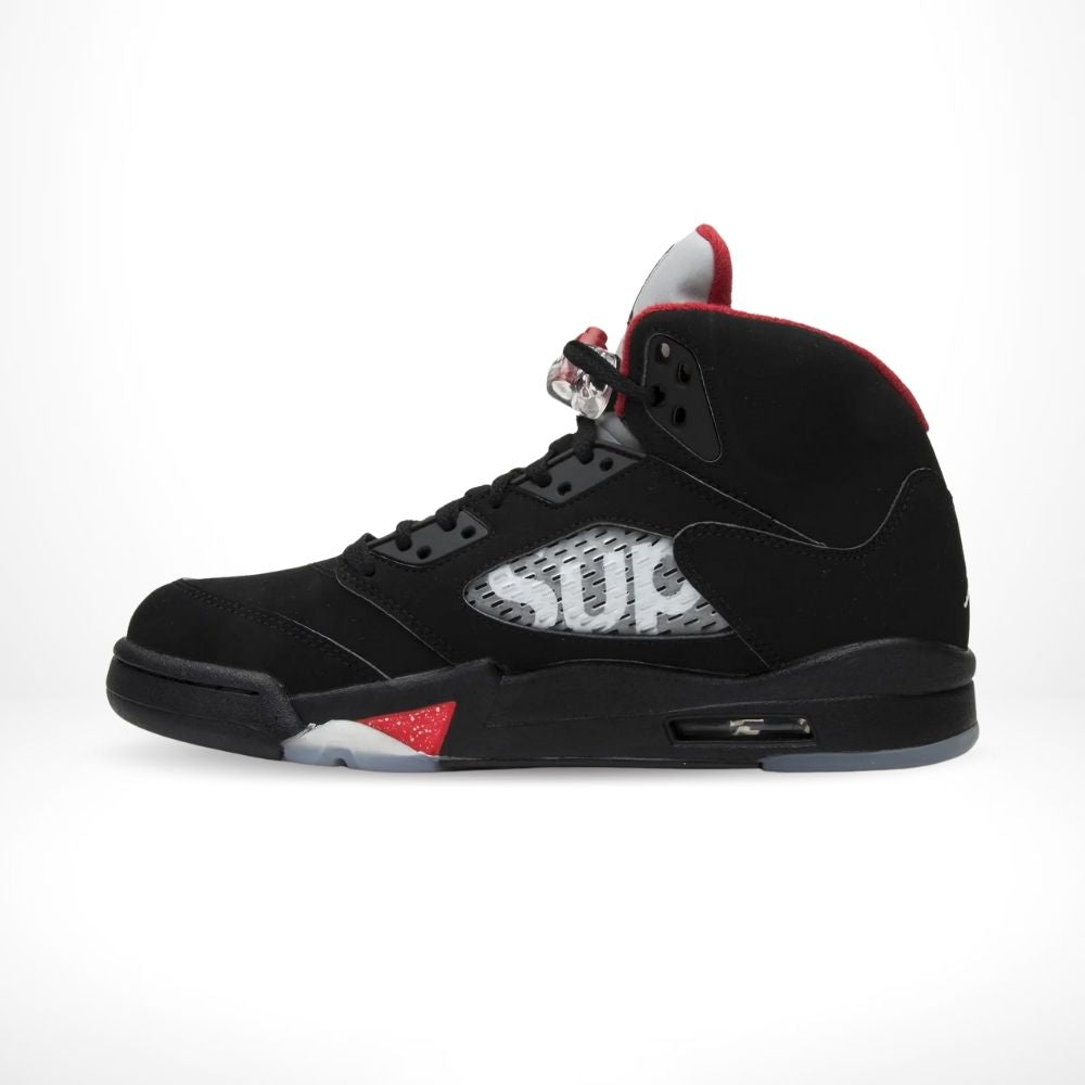 Air Jordan 5 Retro Supreme in Black Red - product image from the listing.