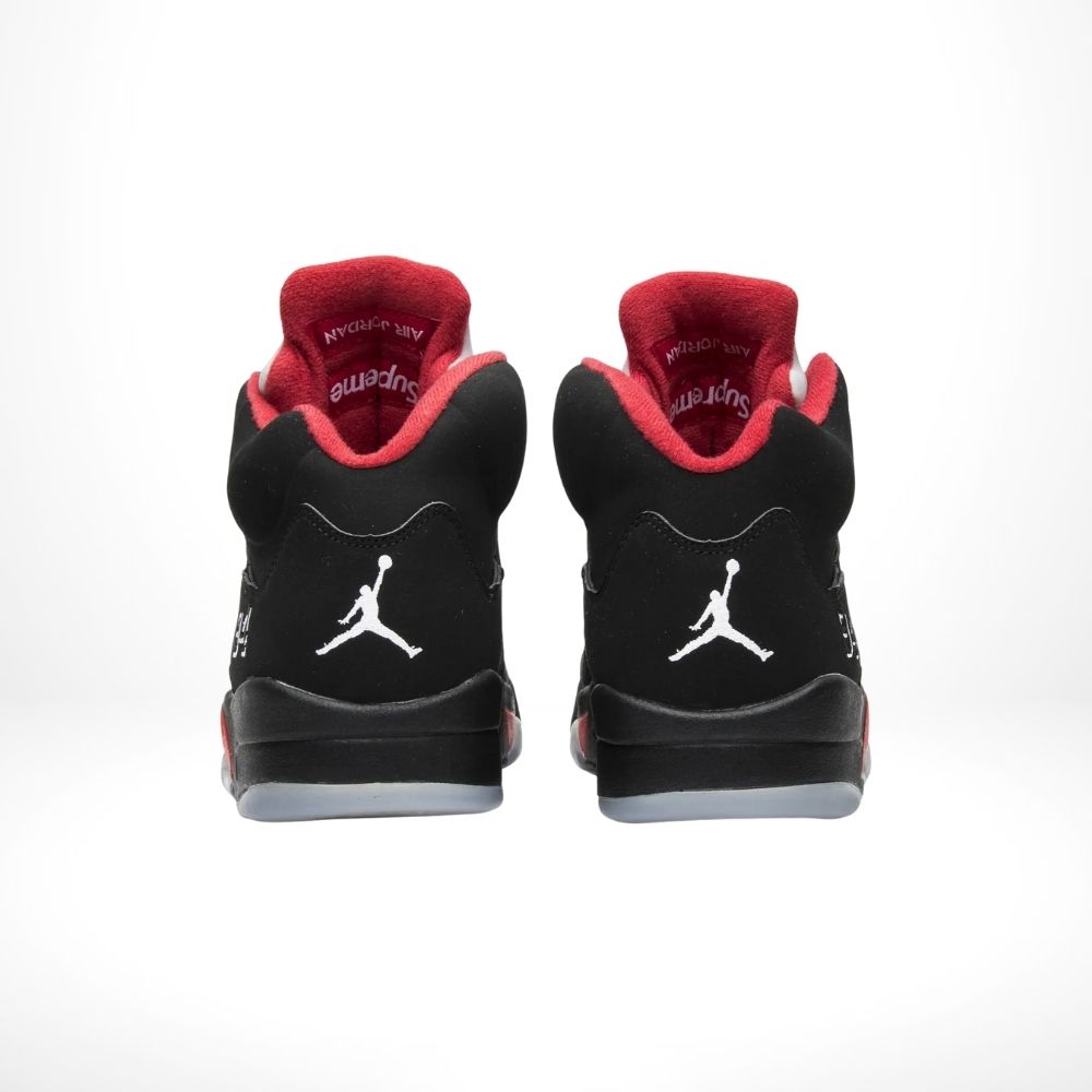 Air Jordan 5 Retro Supreme in Black Red - product image from the listing.