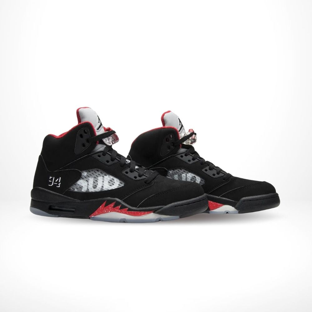 Air Jordan 5 Retro Supreme in Black Red - product image from the listing.