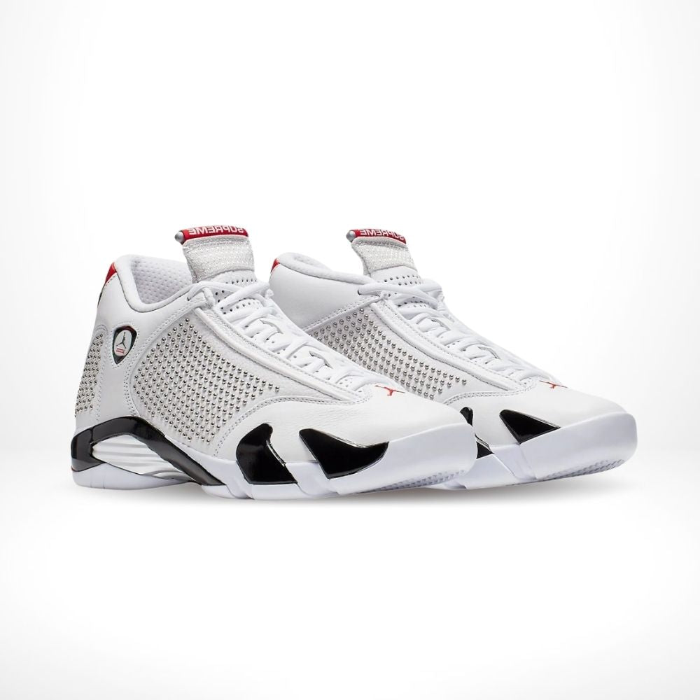 Air Jordan 14 Retro X Supreme in White Black - product image from the listing.