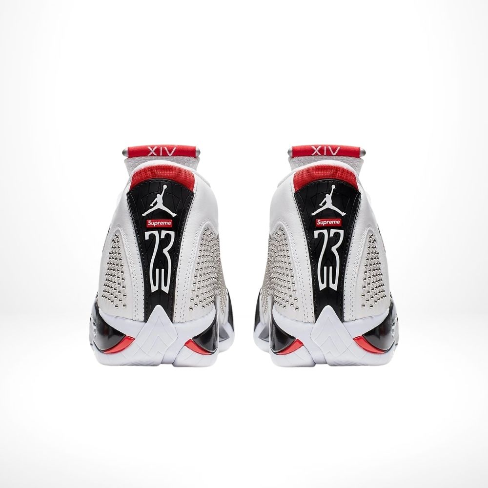 Air Jordan 14 Retro X Supreme in White Black - product image from the listing.