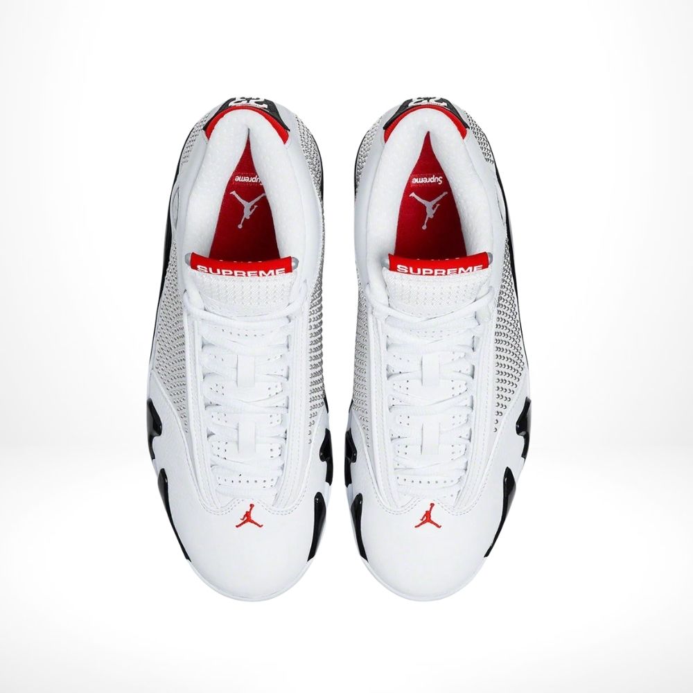 Air Jordan 14 Retro X Supreme in White Black - product image from the listing.