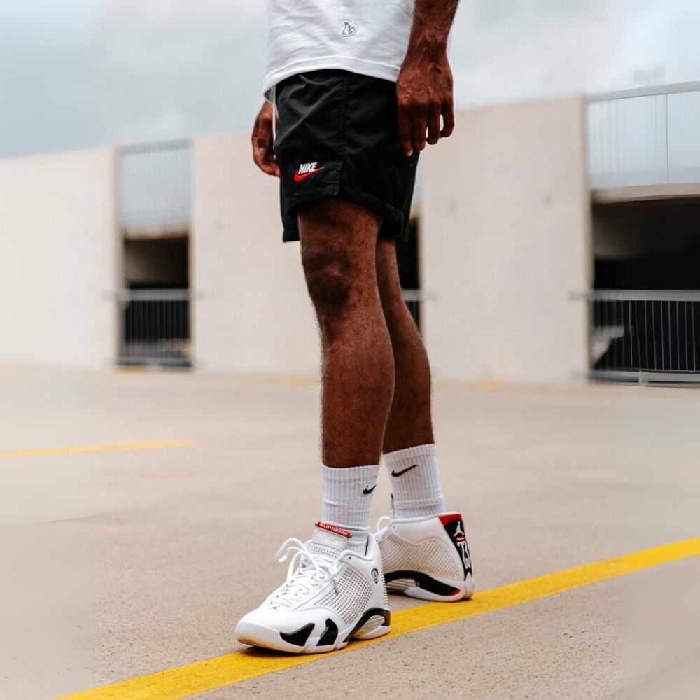 Air Jordan 14 Retro X Supreme in White Black - product image from the listing.