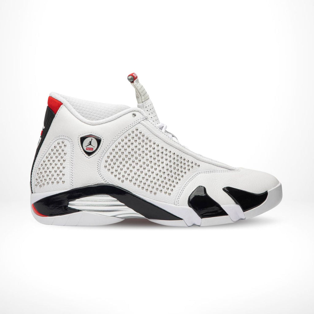 Air Jordan 14 Retro X Supreme in White Black - product image from the listing.