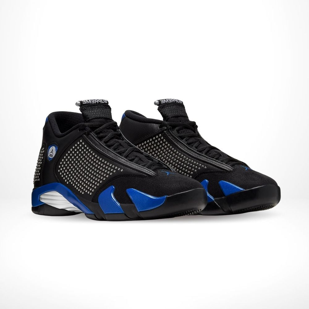Air Jordan 14 Retro X Supreme in Black Blue - product image from the listing.