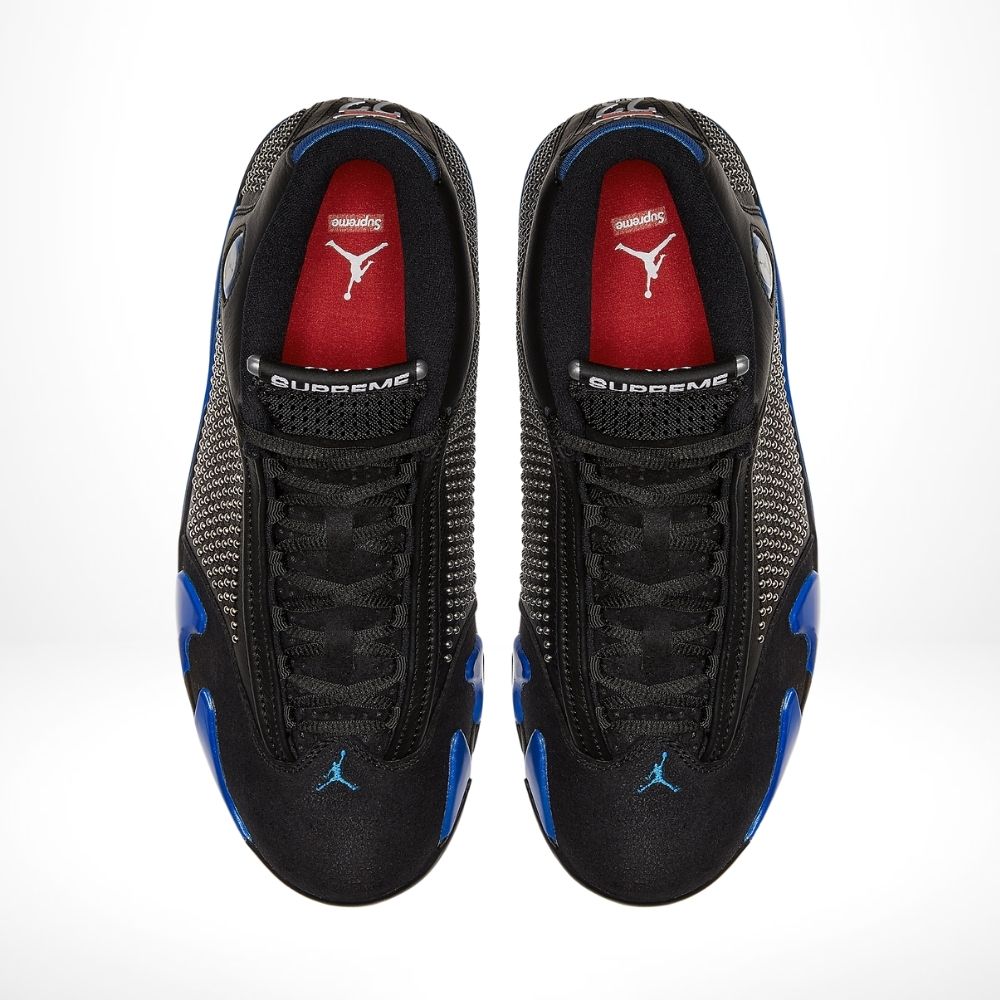 Air Jordan 14 Retro X Supreme in Black Blue - product image from the listing.