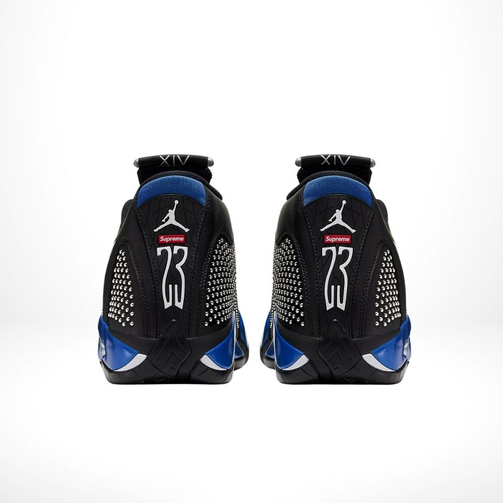Air Jordan 14 Retro X Supreme in Black Blue - product image from the listing.