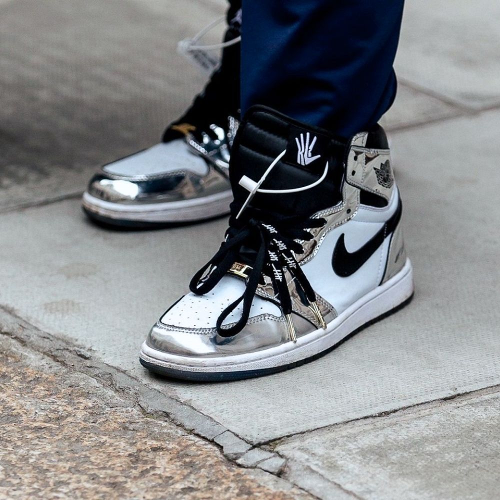 Air Jordan 1 Retro High Think 16 Pass The Torch Chrome in White - product image from the listing.