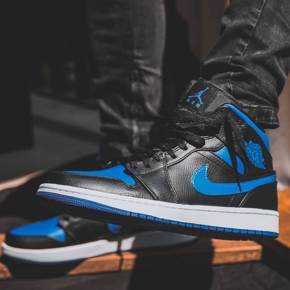 Air Jordan 1 Mid in Royal Black - product image from the listing.
