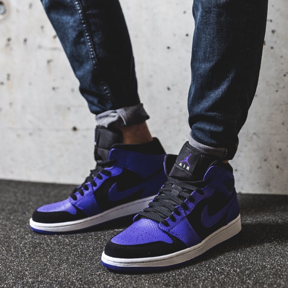 Air Jordan 1 Mid Black Dark Concord in Black - product image from the listing.