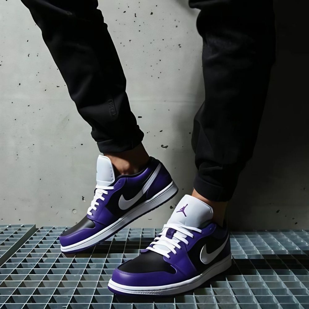 Air Jordan 1 Low Court in Purple Black - product image from the listing.