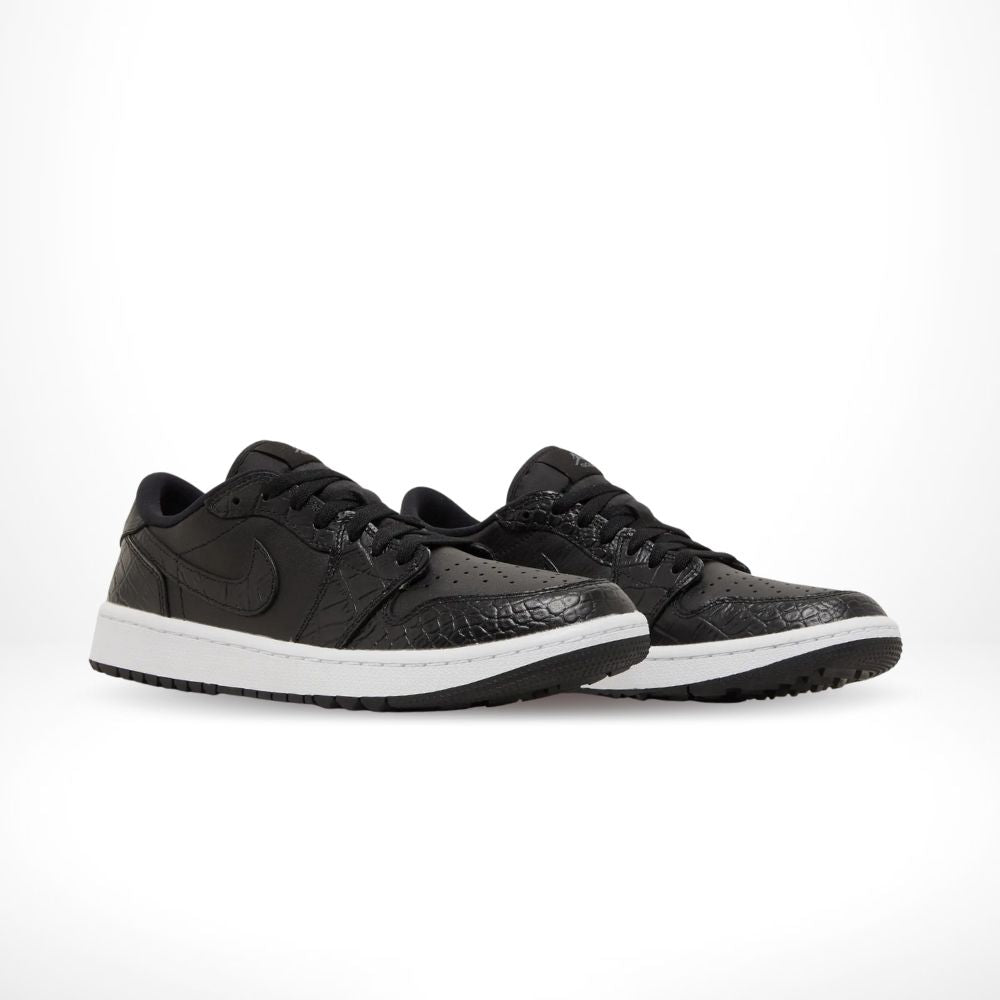 Air Jordan 1 Low Golf Black Crocodile in White - product image from the listing.