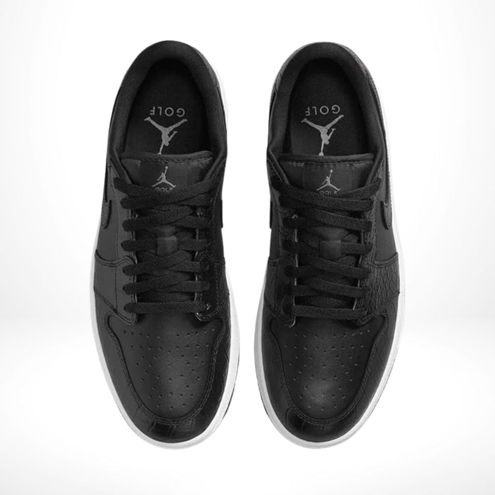Air Jordan 1 Low Golf Black Crocodile in White - product image from the listing.