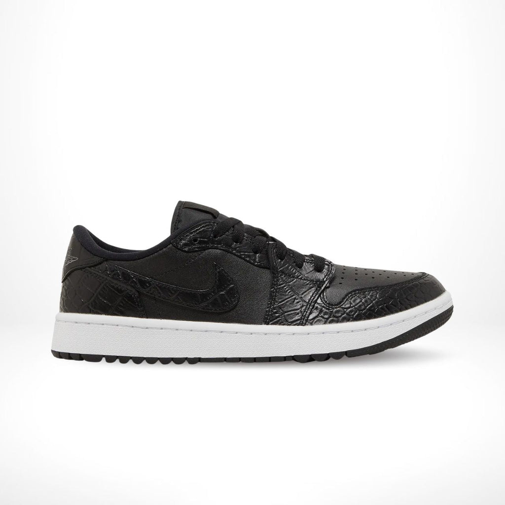 Air Jordan 1 Low Golf Black Crocodile in White - product image from the listing.