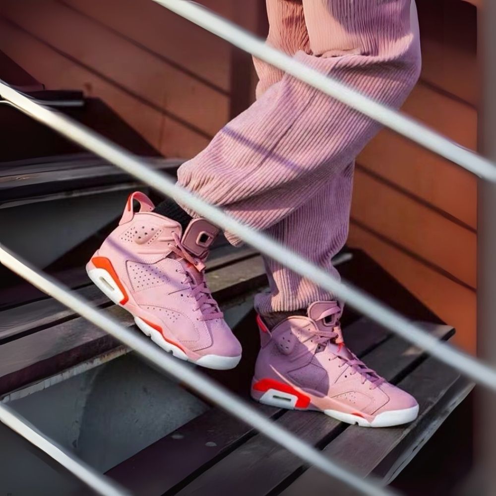 X Aleali May Rust Pink Bright Crimson - Air Jordan 6 Retro - product image from the listing.