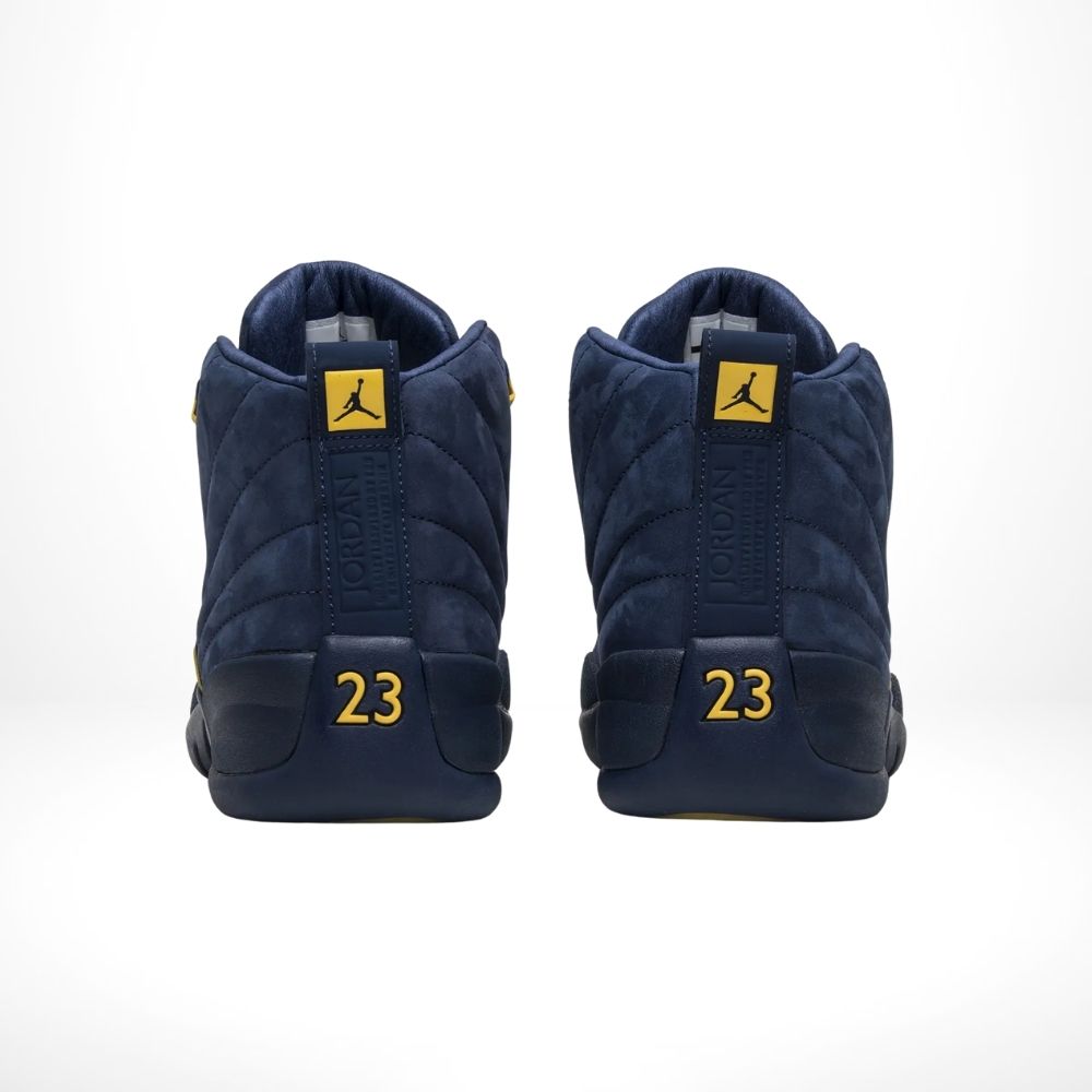 Michigan College Navy Amarillo - Air Jordan 12 Retro - product image from the listing.