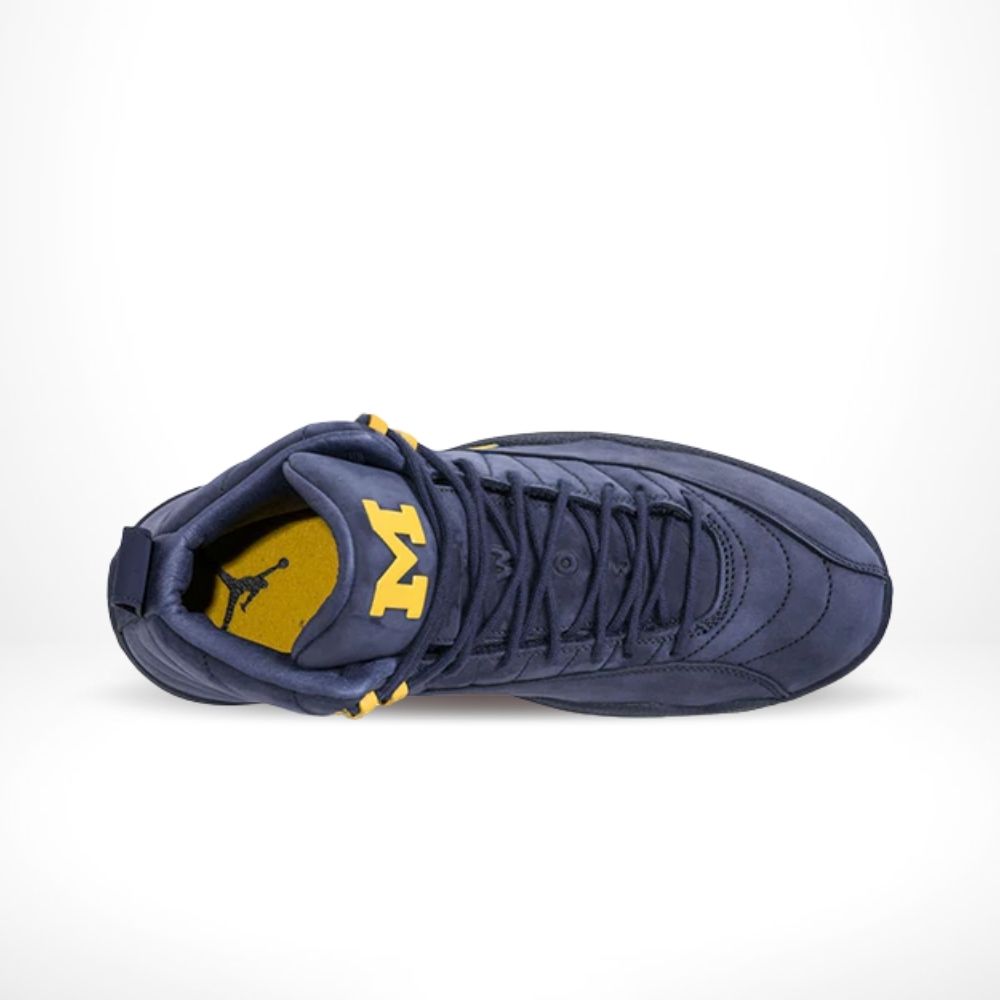 Michigan College Navy Amarillo - Air Jordan 12 Retro - product image from the listing.