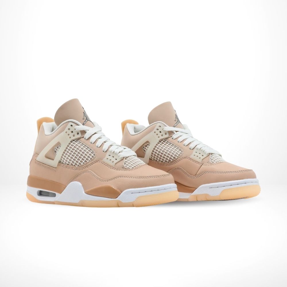 Air Jordan 4 Retro Shimmer in Metallic Silver Orange - product image from the listing.