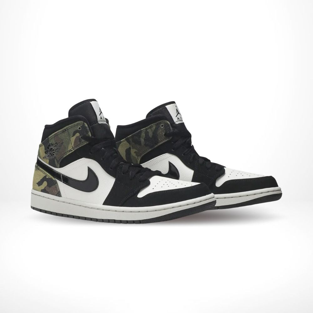 Air Jordan 1 Mid Camo in Khaki Green Brown - product image from the listing.