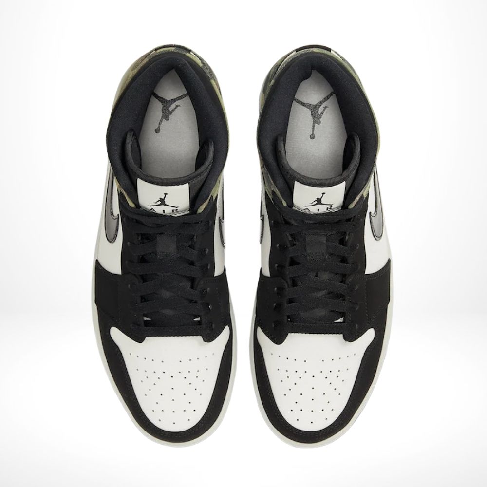 Air Jordan 1 Mid Camo in Khaki Green Brown - product image from the listing.
