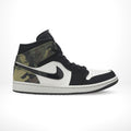 Air Jordan 1 Mid Camo in Khaki Green Brown - product image from the listing.