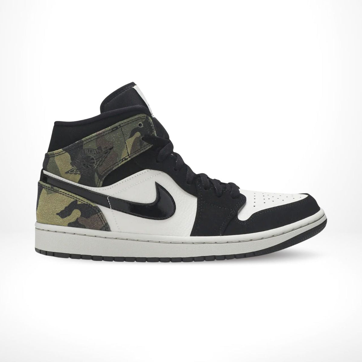 Air Jordan 1 Mid Camo in Khaki Green Brown - product image from the listing.