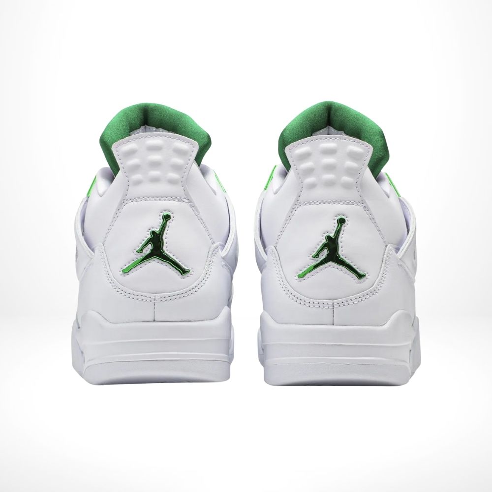 Air Jordan 4 Retro in Metallic Green White - product image from the listing.