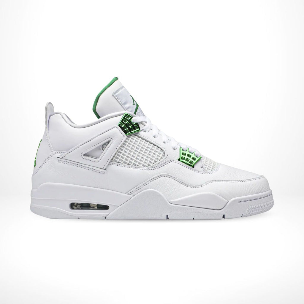 Air Jordan 4 Retro in Metallic Green White - product image from the listing.