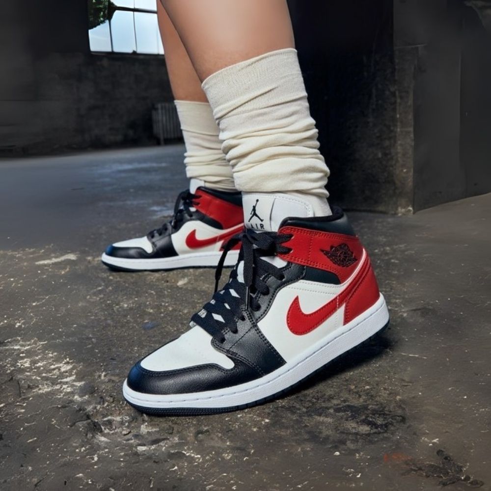Gym Red Off Noir - Air Jordan 1 Mid - product image from the listing.