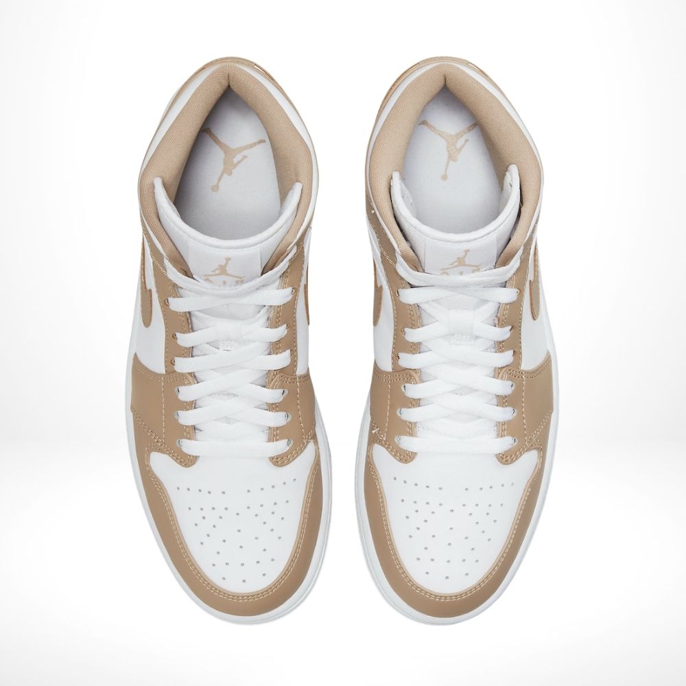 Air Jordan 1 Mid in Tan Gum White - product image from the listing.