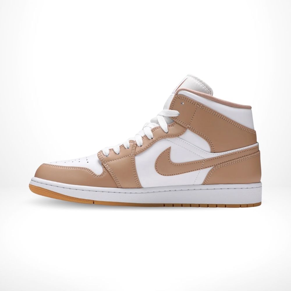 Air Jordan 1 Mid in Tan Gum White - product image from the listing.