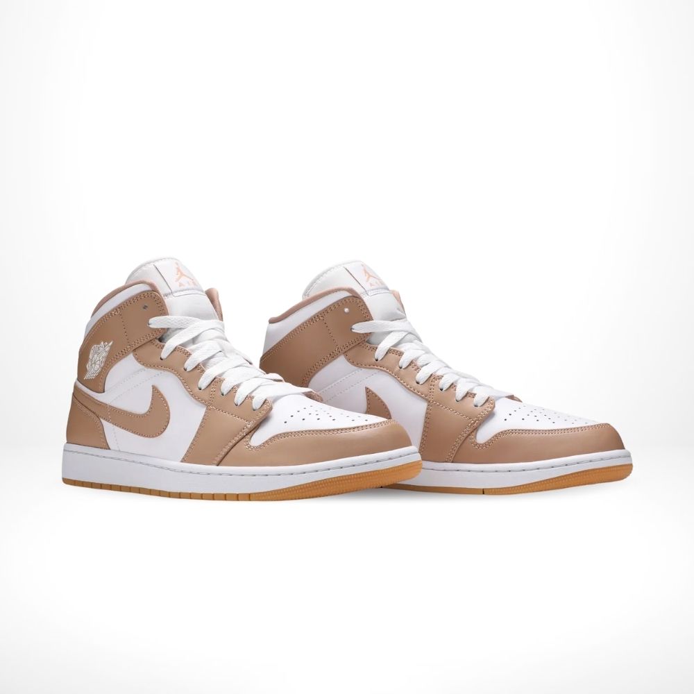 Air Jordan 1 Mid in Tan Gum White - product image from the listing.