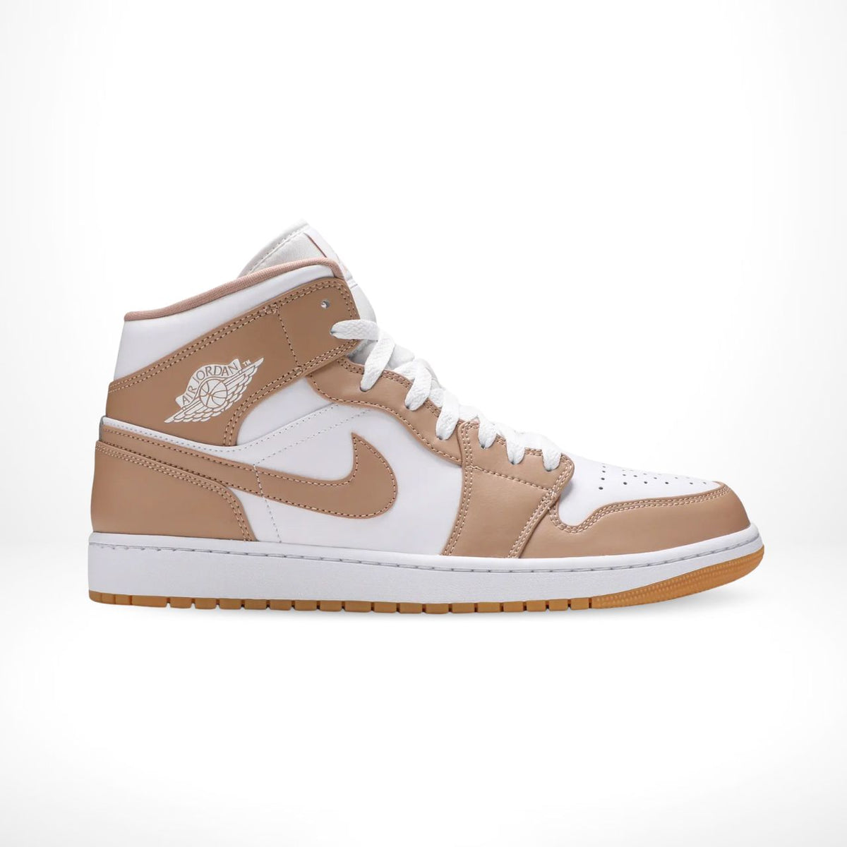 Air Jordan 1 Mid in Tan Gum White - product image from the listing.