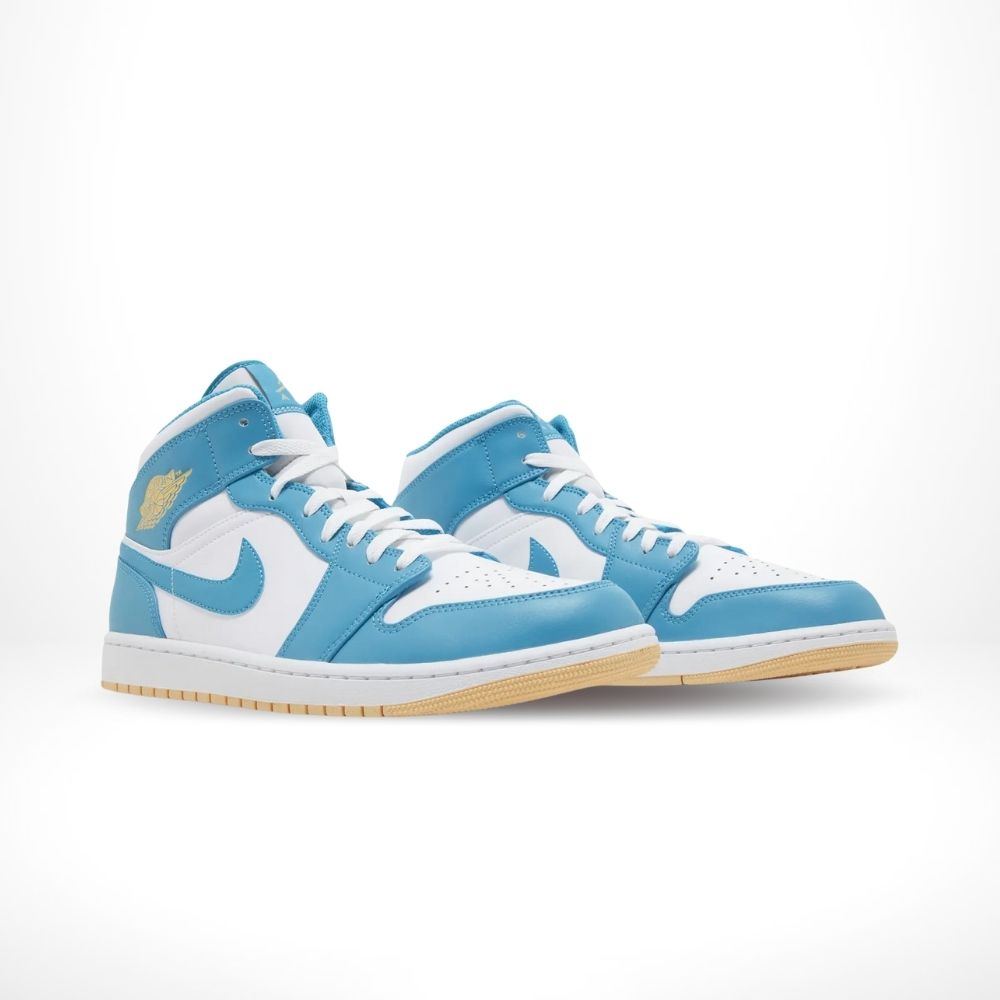 Air Jordan 1 Mid Aquatone in Blue White - product image from the listing.