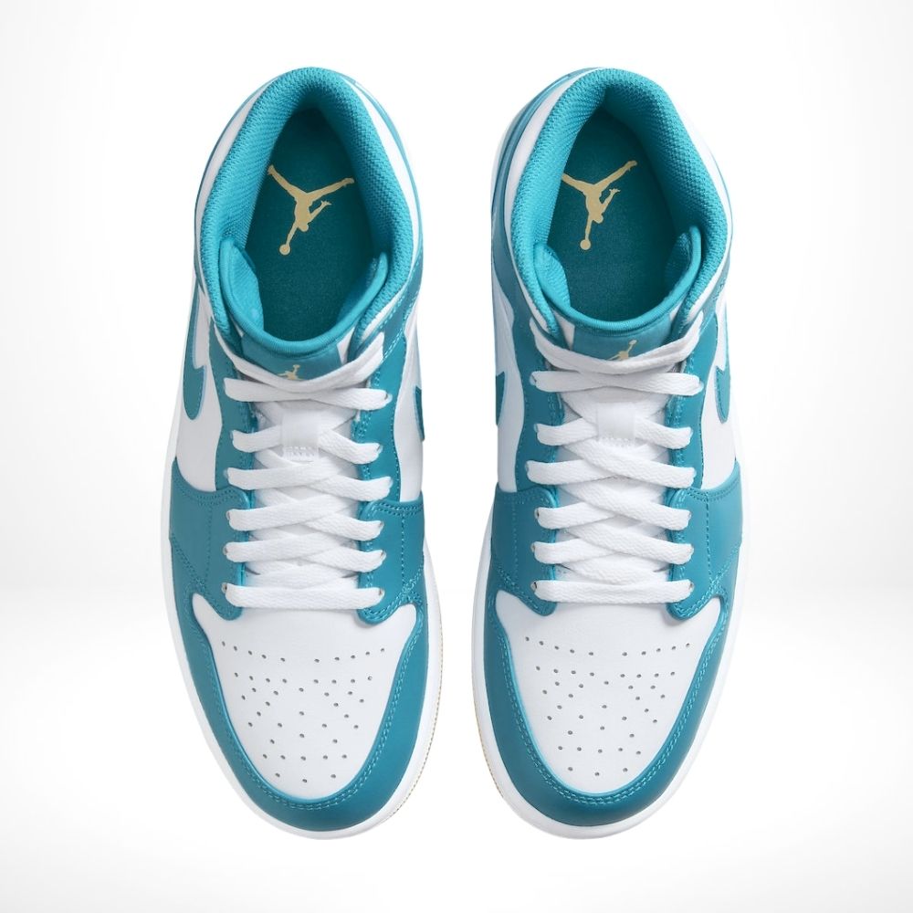 Air Jordan 1 Mid Aquatone in Blue White - product image from the listing.