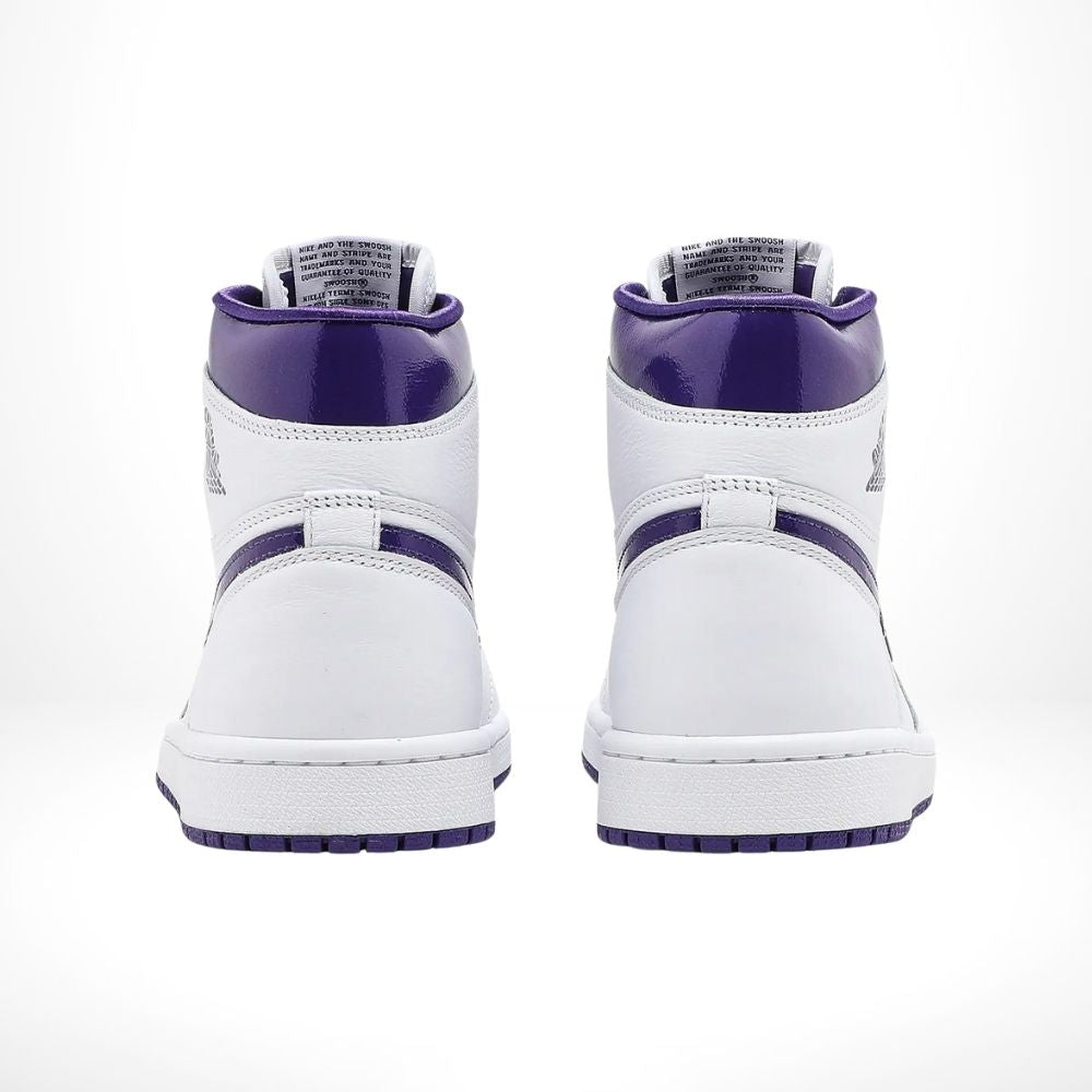 Air Jordan 1 Retro High OG White Court in Purple - product image from the listing.