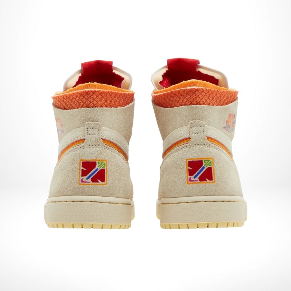 Air Jordan 1 High Zoom Air CMFT Somos Familia in Tan - product image from the listing.