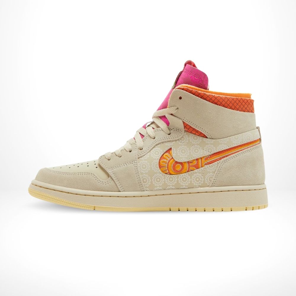 Air Jordan 1 High Zoom Air CMFT Somos Familia in Tan - product image from the listing.