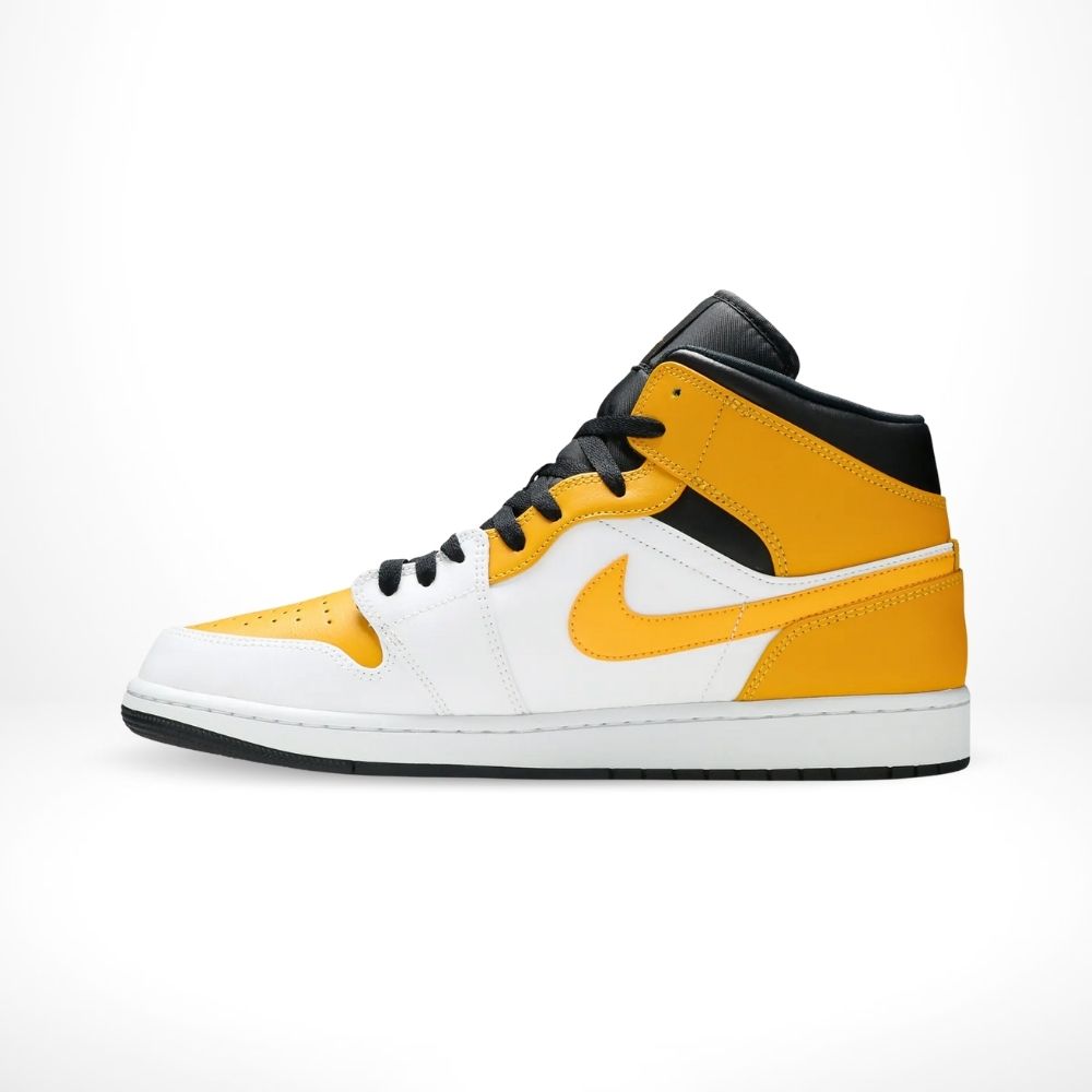 Air Jordan 1 Mid in University Gold White Black - product image from the listing.