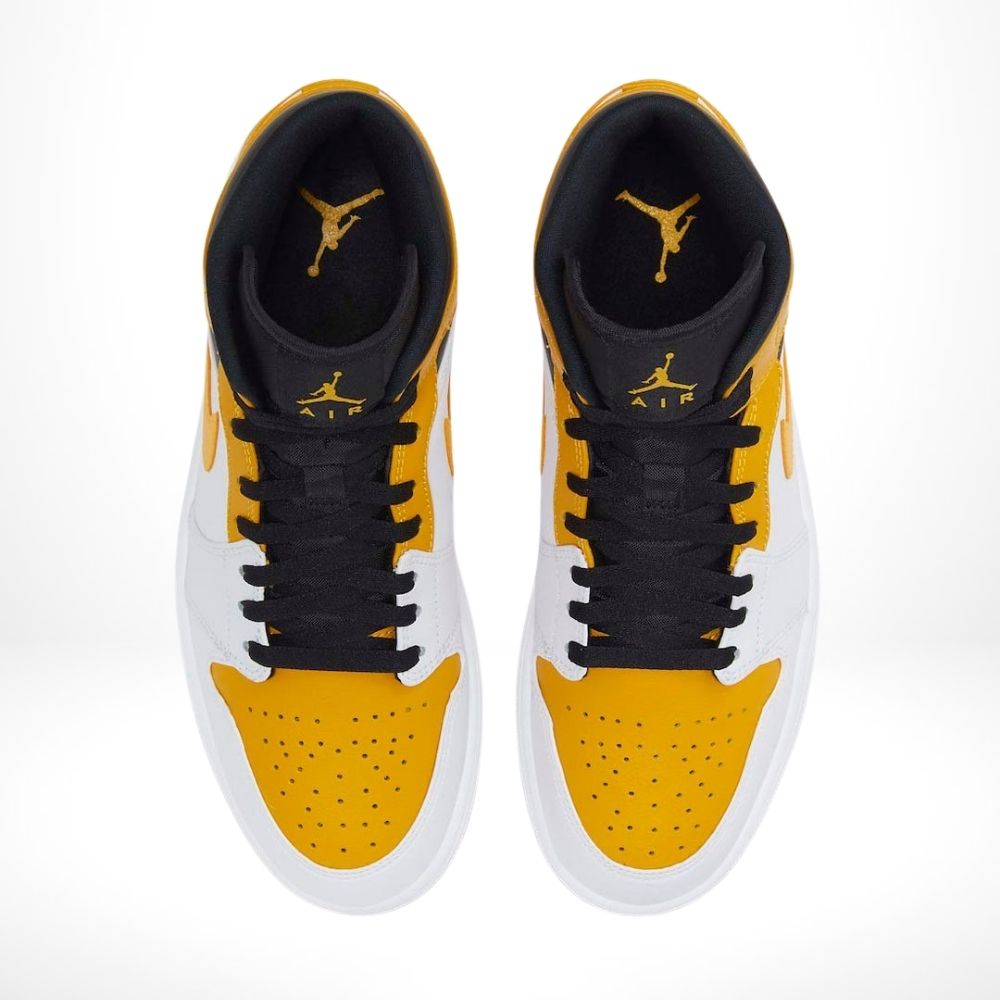 Air Jordan 1 Mid in University Gold White Black - product image from the listing.